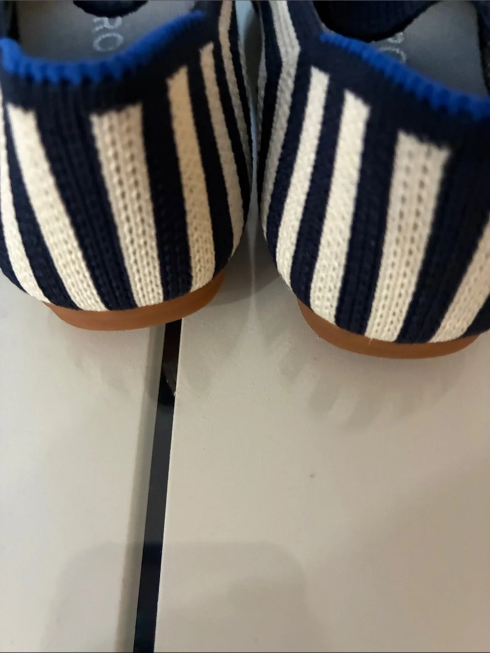 Rothy’s Navy & White Striped Kids Mary Jane Shoes- New-size 8